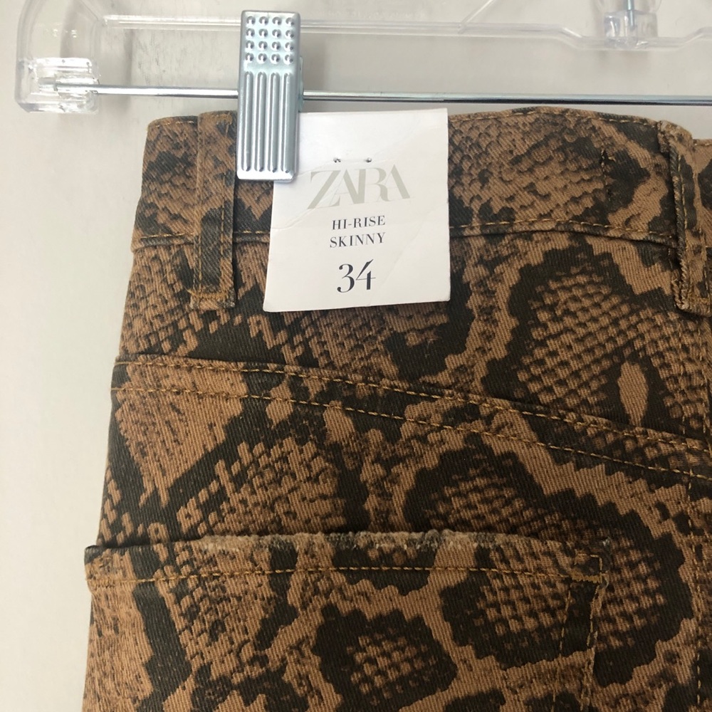Zara High Rise Snakeskin Skinny Jeans - Picture 6 of 8